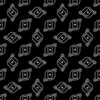 AI Technology in Smartphone vector Artificial Intelligence thin line dark seamless pattern