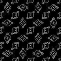 AI Technology in Smartphone vector Artificial Intelligence thin line dark seamless pattern