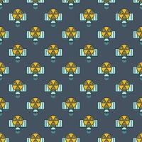 Satellite with Nuclear Weapon vector colored seamless pattern