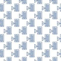 AI App on Smartphone Screen vector New Technology linear seamless pattern