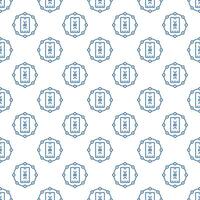 Circle with Artificial Intelligence Smartphone vector AI seamless pattern in thin line style
