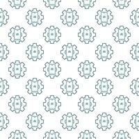 Gear with AI Smartphone vector AI Mobile Technology outline seamless pattern
