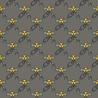Satellite with Space Based Nuclear Weapon vector colored seamless pattern