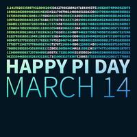 Pi Numbers Maths illustration - 3.14 Happy PI Day modern vector creative banner