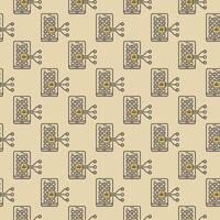 Smartphone Screen with AI App vector New Technology colored seamless pattern