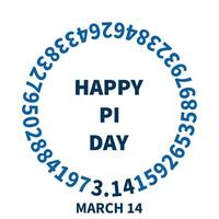 Happy PI Day - March 14 round background. Pi Numbers circle shaped vector blue illustration