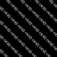 Rocket or Missile with Nuclear Bomb in Space vector thin line seamless pattern