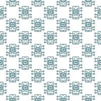 AI Chip in Smartphone vector New Mobile Technology outline seamless pattern