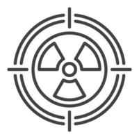 Target with Radiation symbol vector icon in thin line style