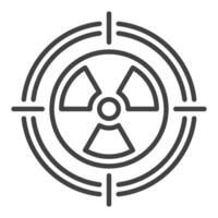 Target with Radiation symbol vector icon in thin line style