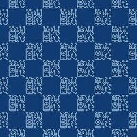 AI Mobile Technology in Smartphones vector linear blue seamless pattern