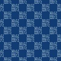 AI Mobile Technology in Smartphones vector linear blue seamless pattern