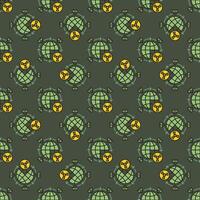 Nuclear Weapons in Space and Satellites vector colored seamless pattern