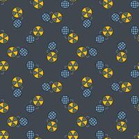 Nuclear Bomb in Space and Earth Globe vector colored seamless pattern