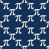 Pi Sign vector Mathematics and Science seamless pattern with blue background