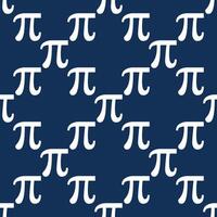 Pi Sign vector Mathematics and Science seamless pattern with blue background