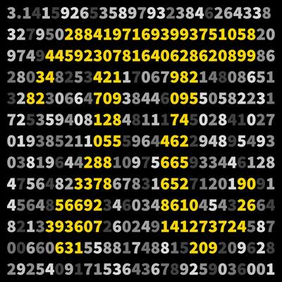Happy PI Day - 3,14 banner. Yellow Pi Numbers Maths modern vector illustration