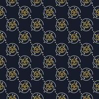 Nuclear Bomb in Space vector thin line seamless pattern