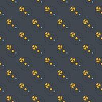 Nuclear Weapon in Space with Earth and Sun vector colored seamless pattern