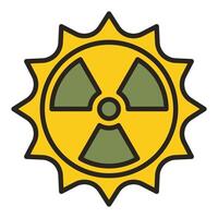 Radiation from Sun vector Space Nuclear Weapon colored icon or logo element