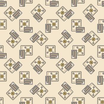 Payment with AI Smartphone vector AI colored seamless pattern