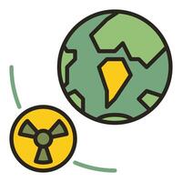 Nuclear Orbital Bomb in Space and Earth vector colored icon or design element