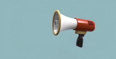 AI generated Megaphone or hand speaker isolated on background with copy space photo