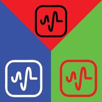 Voice message app Icon, Outline style, isolated on Red, Green and Blue Background. vector