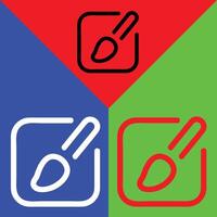 Edit or Draw vector icon, Outline style, isolated on Red, Green and Blue Background.