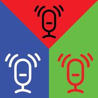 Podcast vector icon, Outline style, isolated on Red, Green and Blue Background.