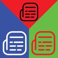 News vector icon, Outline style, isolated on Red, Green and Blue Background.