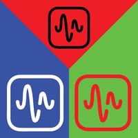 Voice message app Icon, Outline style, isolated on Red, Green and Blue Background. vector