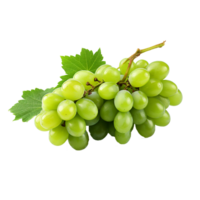 AI generated A bunch of green grape with leaves png isolated on transparent background