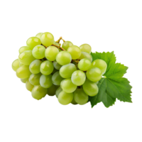 ai generato un' mazzo di verde uva con le foglie png isolato su trasparente sfondo