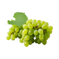 AI generated A bunch of green grape with leaves png isolated on transparent background