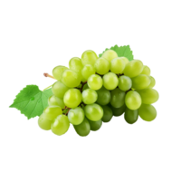 AI generated A bunch of green grape with leaves png isolated on transparent background