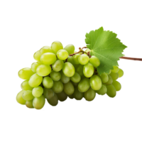 AI generated A bunch of green grape with leaves png isolated on transparent background