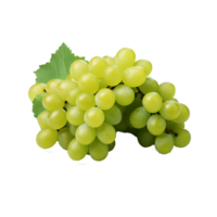 AI generated A bunch of green grape with leaves png isolated on transparent background