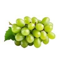 AI generated A bunch of green grape with leaves png isolated on transparent background