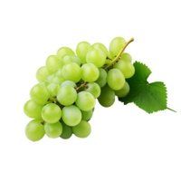 AI generated A bunch of green grape with leaves png isolated on transparent background