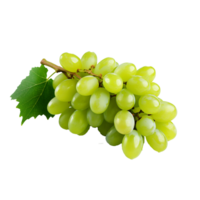 AI generated A bunch of green grape with leaves png isolated on transparent background