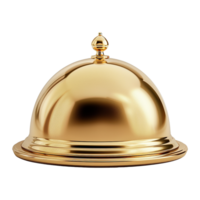 AI generated Golden restaurant cloche isolated on transparent background png