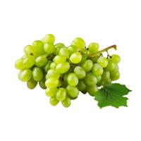 AI generated A bunch of green grape with leaves png isolated on transparent background