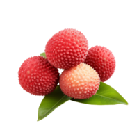 AI generated Red Lychee fruit png isolated on transparent background