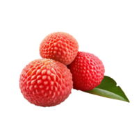 AI generated Red Lychee fruit png isolated on transparent background