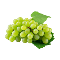 AI generated A bunch of green grape with leaves png isolated on transparent background