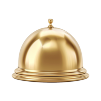 AI generated Golden restaurant cloche isolated on transparent background png