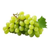 AI generated A bunch of green grape with leaves png isolated on transparent background