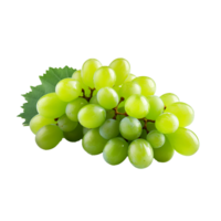 AI generated A bunch of green grape with leaves png isolated on transparent background