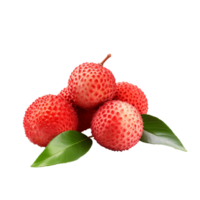 AI generated Red Lychee fruit png isolated on transparent background